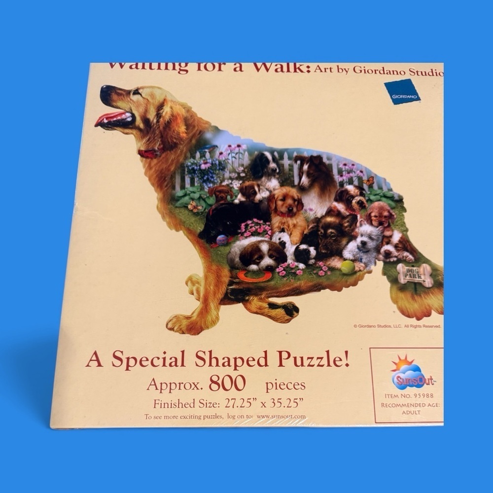 New in Sealed Box Waiting for a Walk Dog Puzzle 800 Pieces - Picture 4 of 10